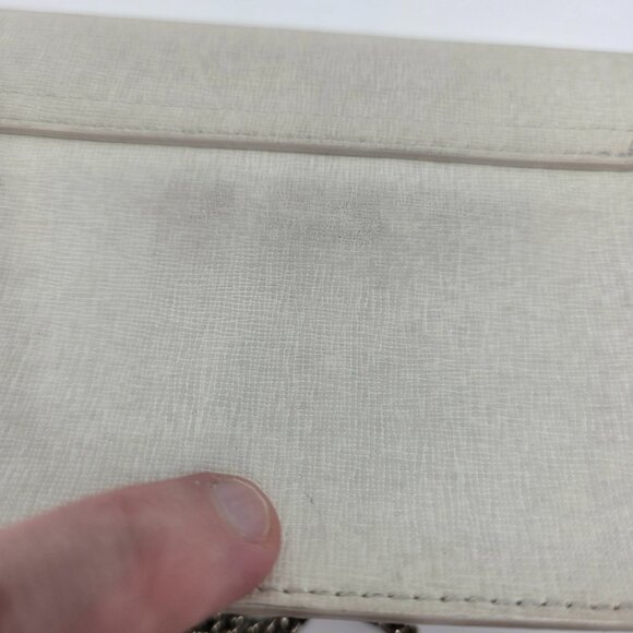 Furla Metropolis Mini Crossbody Bag White Saffiano Leather Gold Chain - Picture 11 of 14